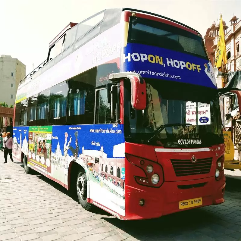 Hop on Hop Off Bus Tour Open Top Double Decker Bus Tour Amritsar District Punjab India